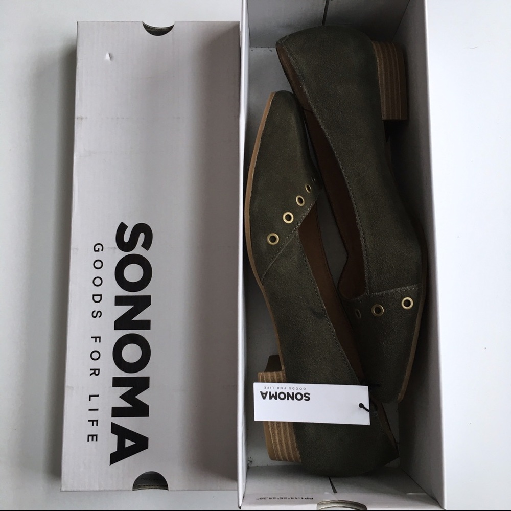 Sonoma Women’s Suede Flats Olive New - Picture 7 of 7
